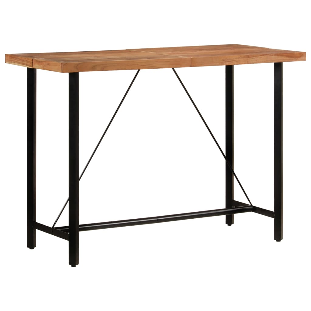 barbord 150x70x107 cm massivt akacietr og jern