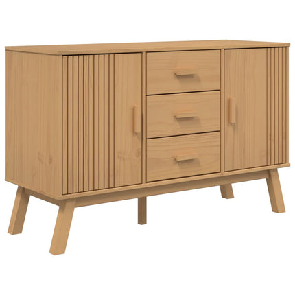 skænk OLDEN 114x43x73,5 cm massivt fyrretræ brun