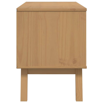 tv-bord OLDEN 114x43x57 cm massivt fyrretræ brun