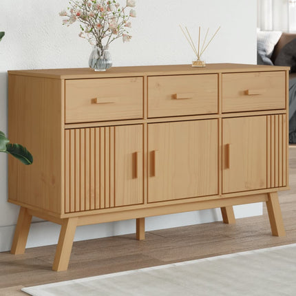 skænk OLDEN 114x43x73,5 cm massivt fyrretræ brun