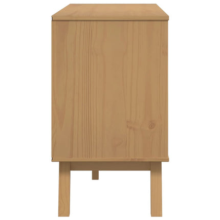 skænk OLDEN 114x43x73,5 cm massivt fyrretræ hvid og brun