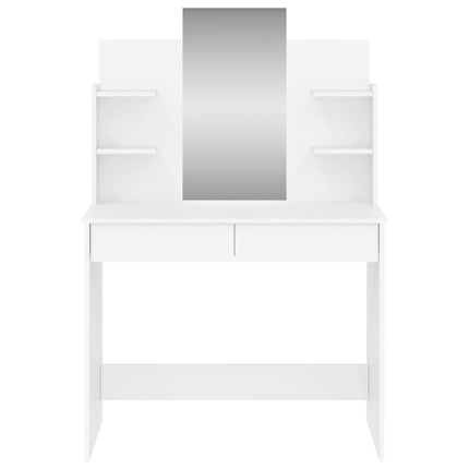 makeupbord med spejl 96x39x142 cm hvid