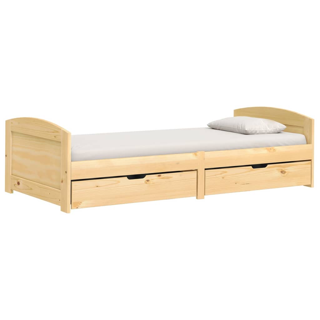 daybed med to skuffer IRUN 90x200 cm massivt fyrretræ