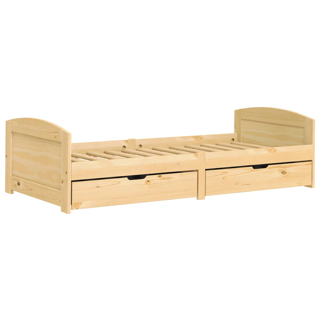 daybed med to skuffer IRUN 90x200 cm massivt fyrretræ
