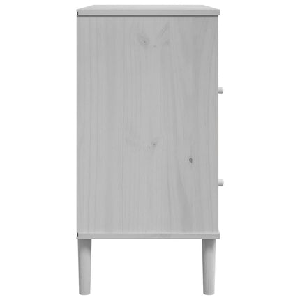skænk SENJA 80x40x80 cm rattan-look massivt fyrretræ hvid