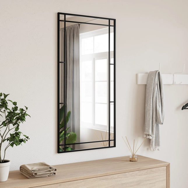 vægspejl 50x100 cm rektangulært jern sort