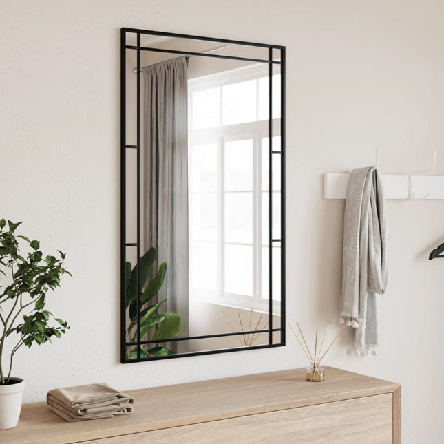 vægspejl 60x100 cm rektangulært jern sort