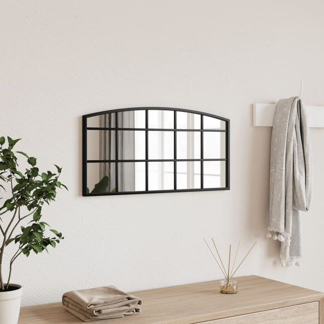 vægspejl 60x30 cm buet jern sort