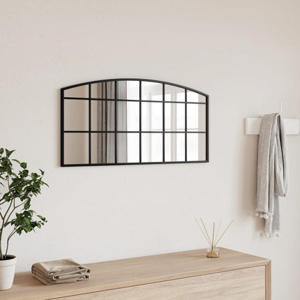 vægspejl 80x40 cm buet jern sort