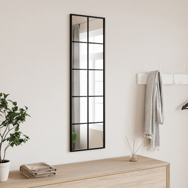 vægspejl 30x100 cm rektangulært jern sort