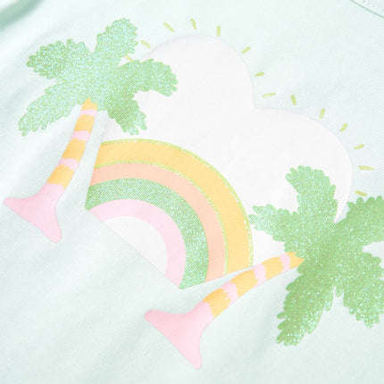 T-shirt til børn str. 128 lys mintgrøn