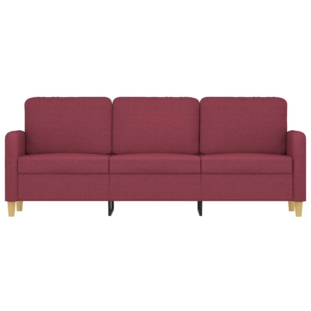 3-personers sofa 180 cm stof vinrød