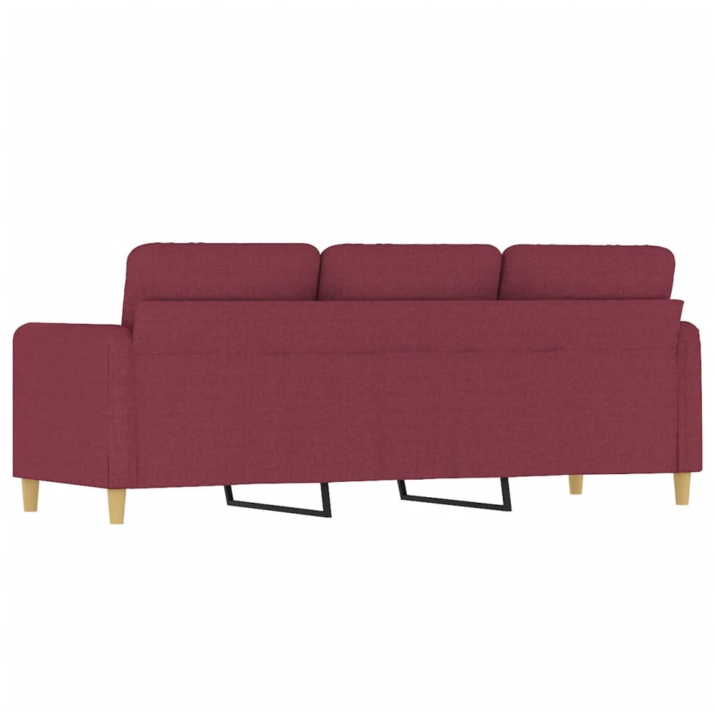 3-personers sofa 180 cm stof vinrød