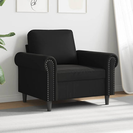 lænestol 60 cm kunstlæder sort