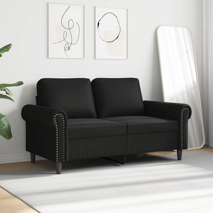 2-personers sofa 120 cm kunstlæder sort