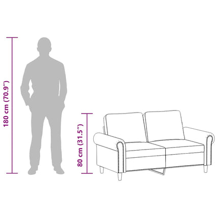 2-personers sofa 120 cm kunstlæder sort