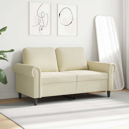 2-personers sofa 120 cm kunstlæder cremefarvet