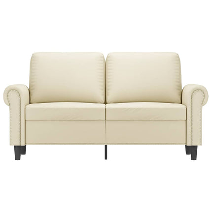 2-personers sofa 120 cm kunstlæder cremefarvet