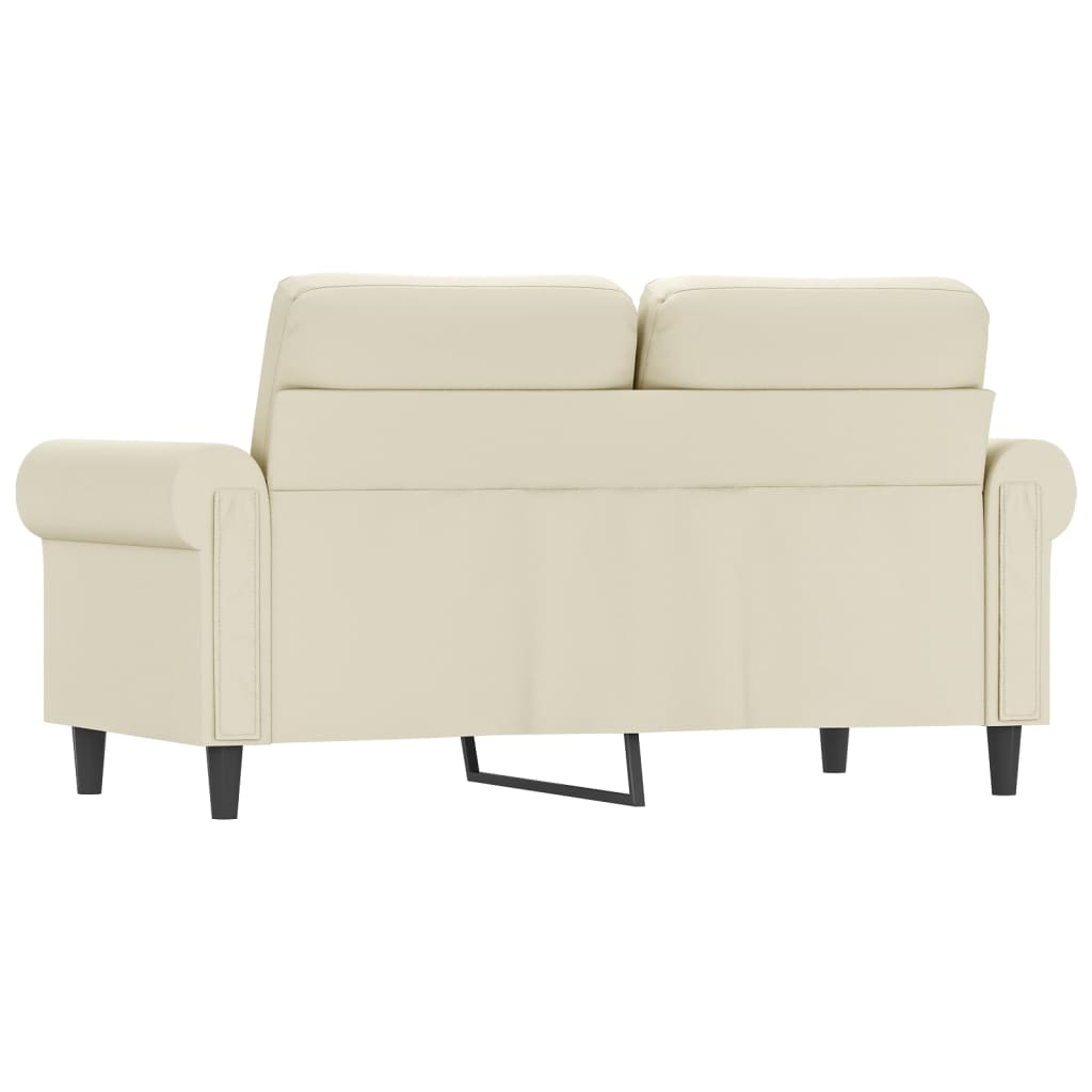2-personers sofa 120 cm kunstlæder cremefarvet