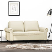 2-personers sofa 120 cm kunstlæder cremefarvet
