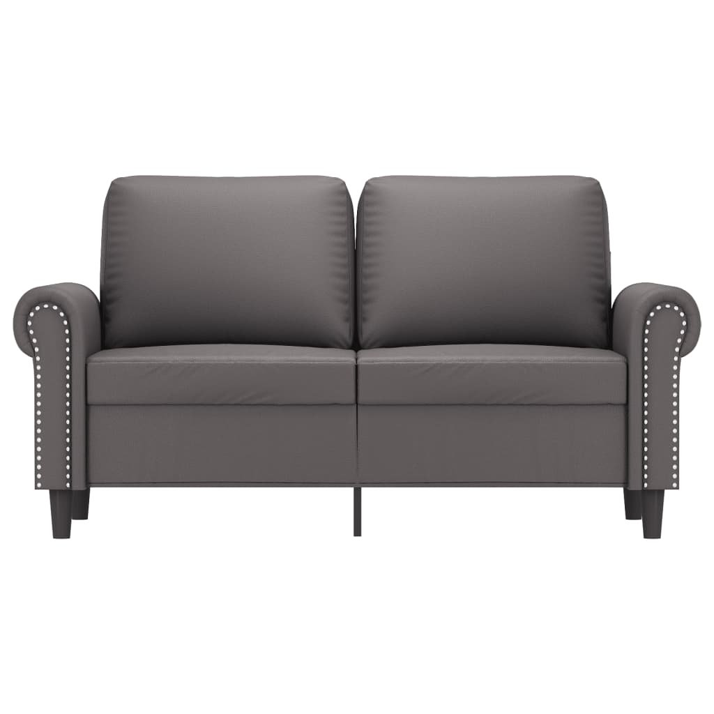 2-personers sofa 120 cm kunstlæder grå