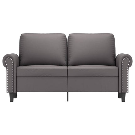 2-personers sofa 120 cm kunstlæder grå