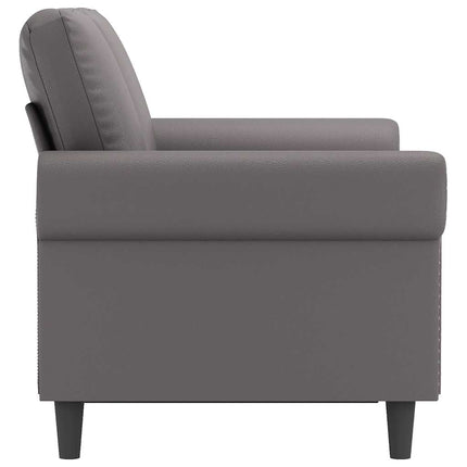 2-personers sofa 120 cm kunstlæder grå