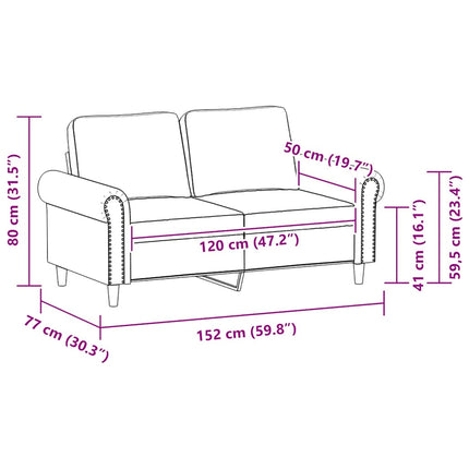 2-personers sofa 120 cm kunstlæder vinrød