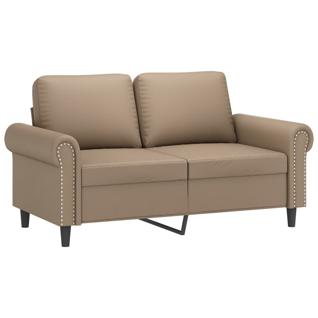 2-personers sofa 120 cm kunstlæder cappuccino
