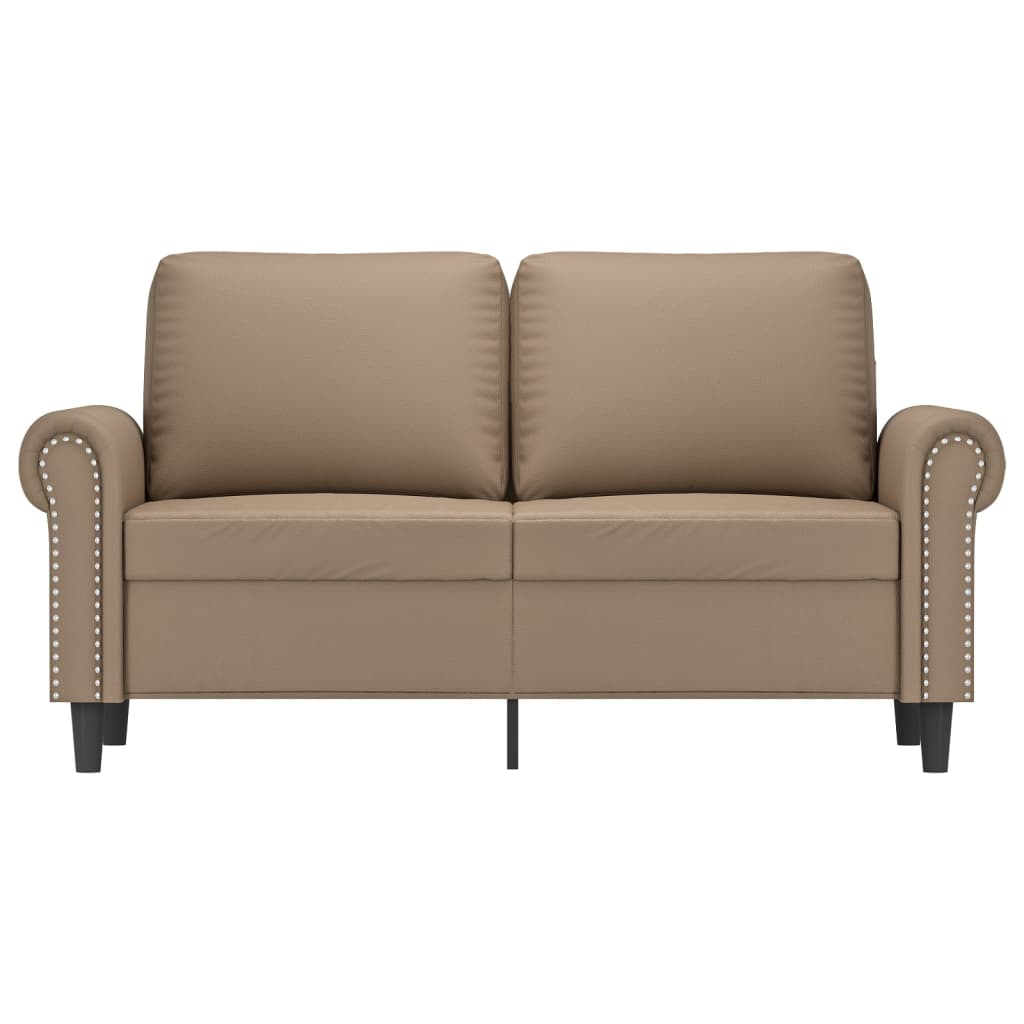 2-personers sofa 120 cm kunstlæder cappuccino