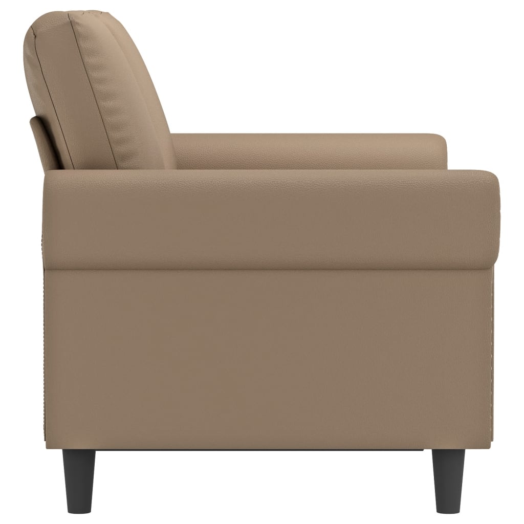 2-personers sofa 120 cm kunstlæder cappuccino