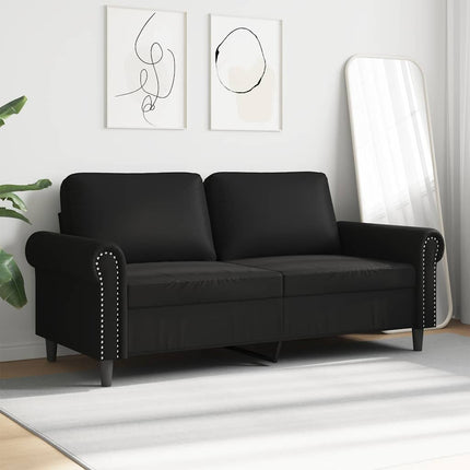 2-personers sofa 140 cm kunstlæder sort