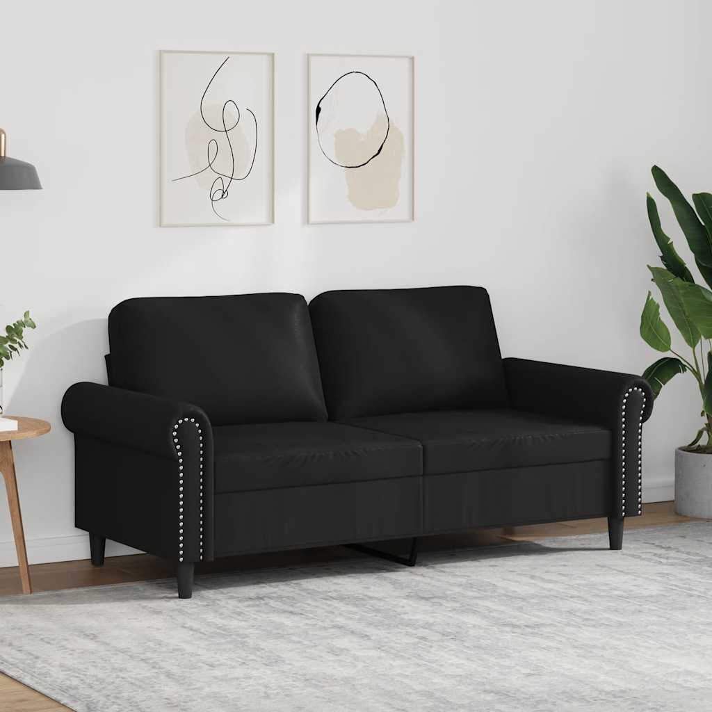 vidaXL 2-personers sofa 140 cm kunstlæder sort