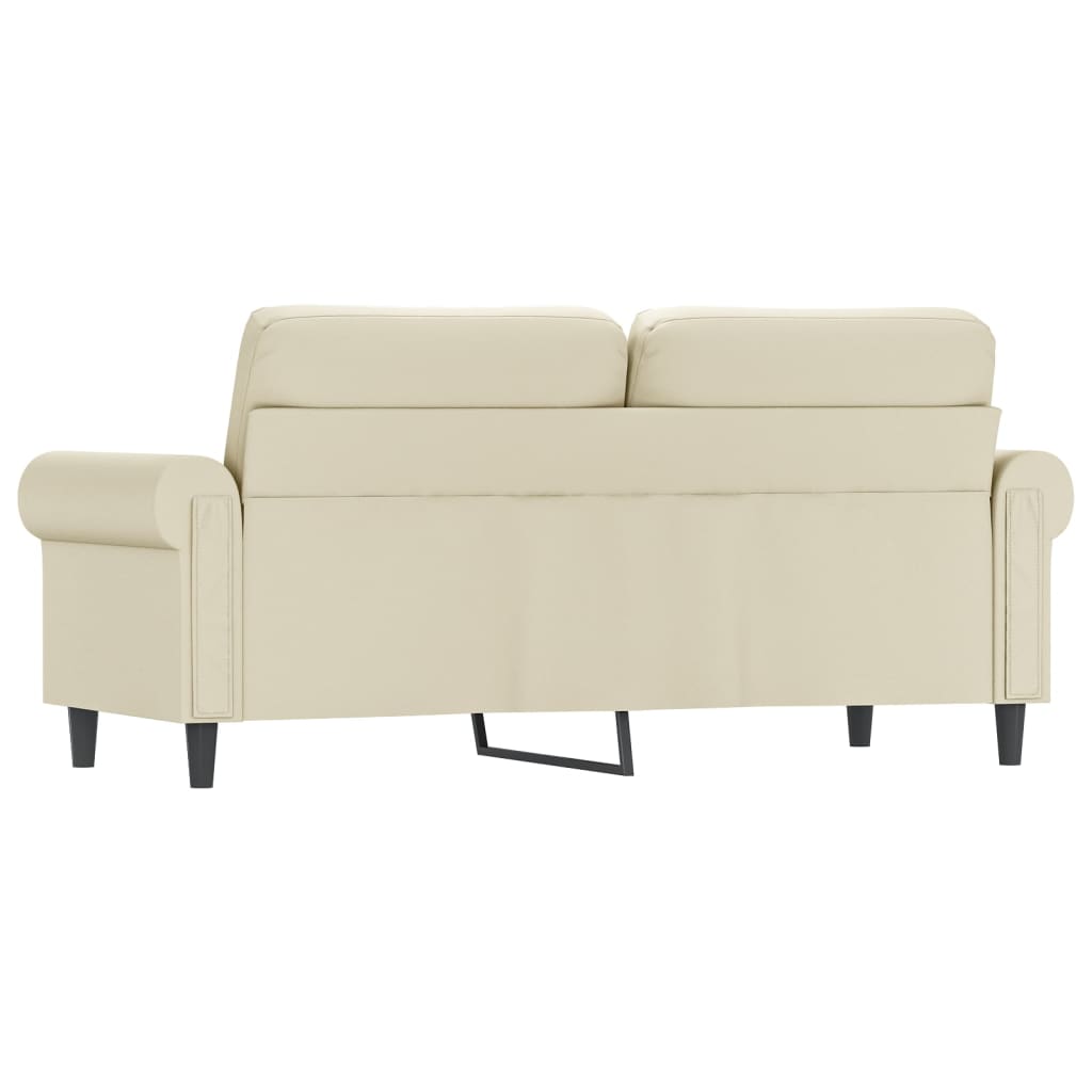 2-personers sofa 140 cm kunstlæder cremefarvet