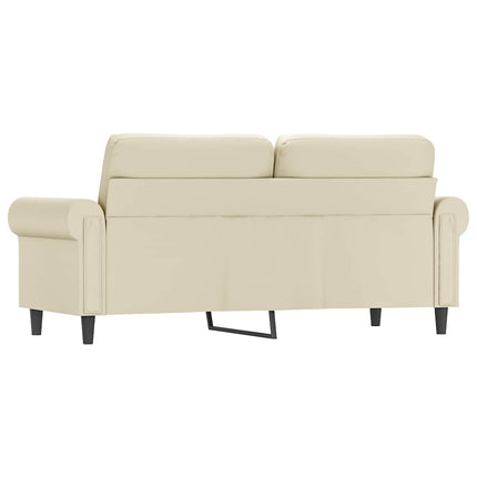 2-personers sofa 140 cm kunstlæder cremefarvet