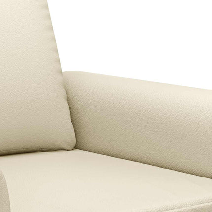 2-personers sofa 140 cm kunstlæder cremefarvet