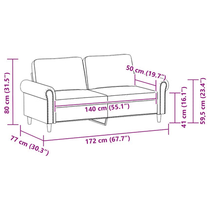 2-personers sofa 140 cm kunstlæder grå
