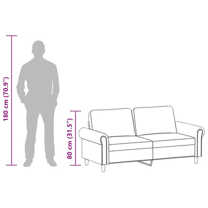 2-personers sofa 140 cm kunstlæder cappuccino