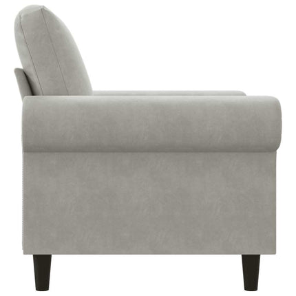lænestol 60 cm velour lysegrå