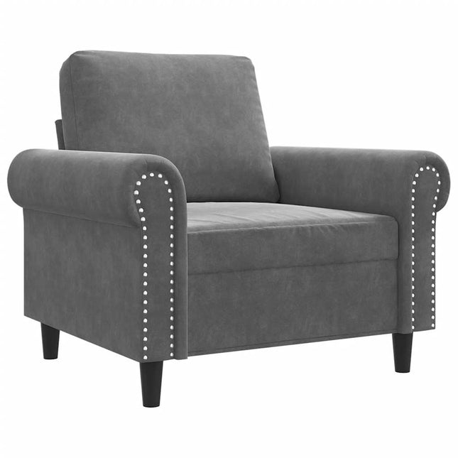 lænestol 60 cm velour mørkegrå