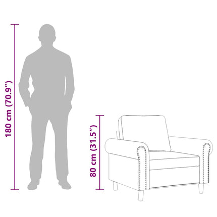 lænestol 60 cm velour mørkegrå