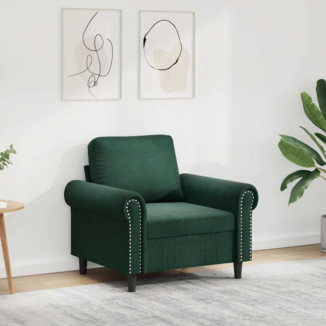 lænestol 60 cm velour lysegrøn
