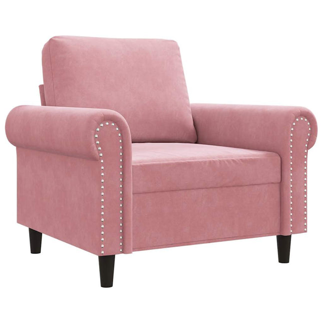 lænestol 60 cm velour lyserød