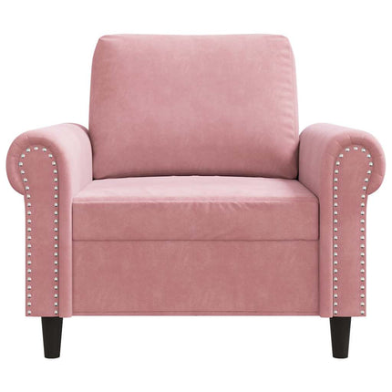 lænestol 60 cm velour lyserød