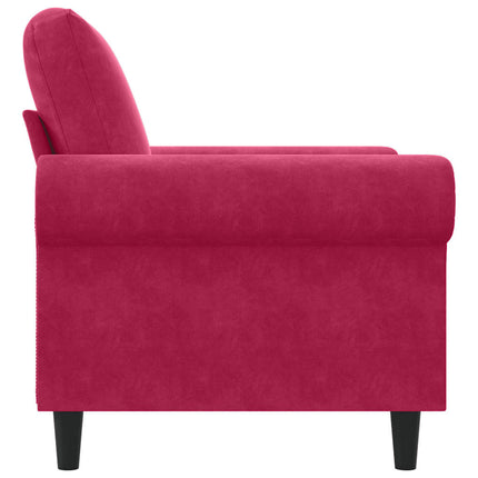 lænestol 60 cm velour vinrød