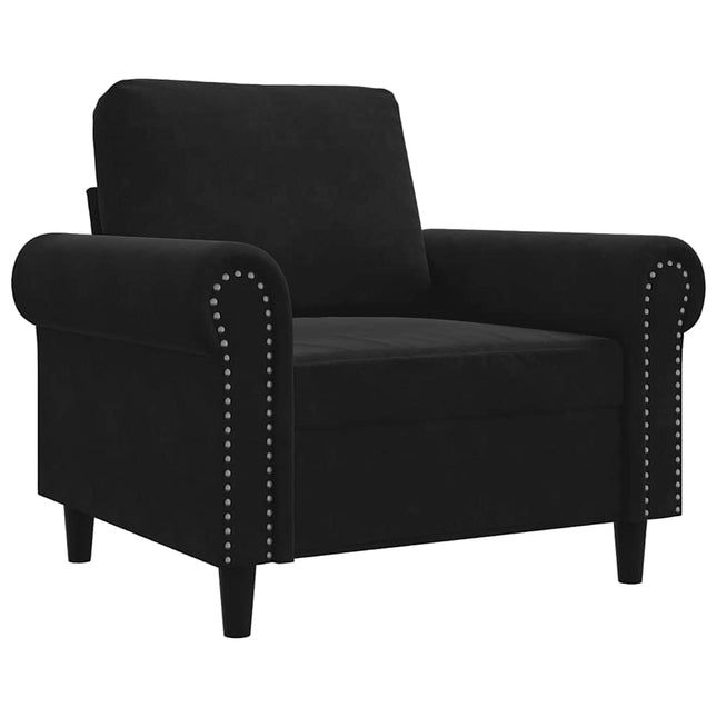 lænestol 60 cm velour sort
