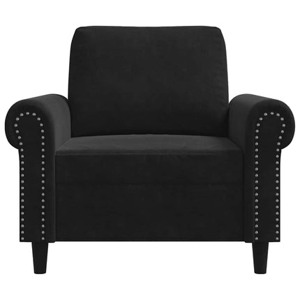 lænestol 60 cm velour sort
