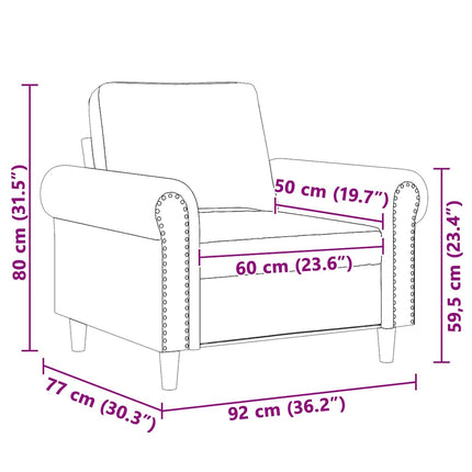 lænestol 60 cm velour sort