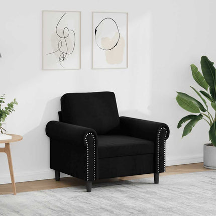 lænestol 60 cm velour sort
