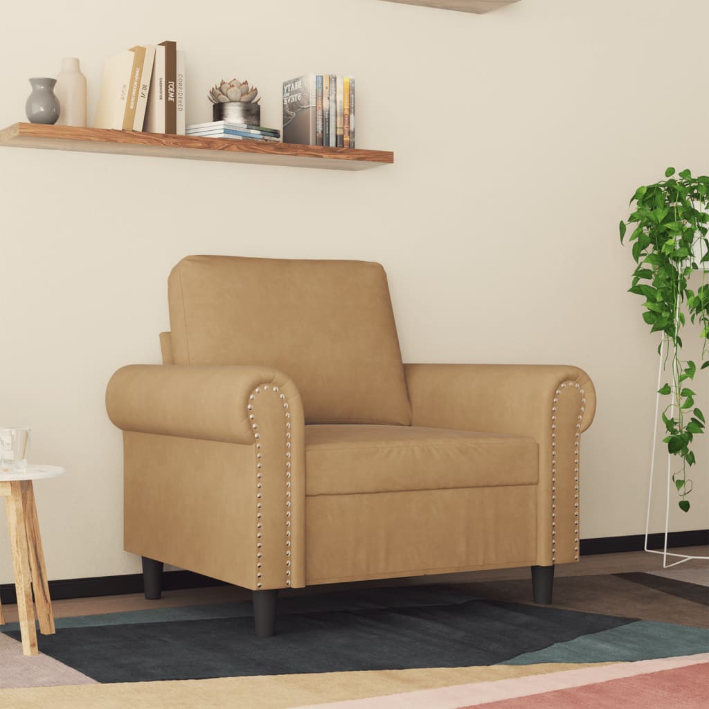 lænestol 60 cm velour brun